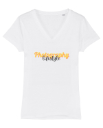 Photography lifestyle Tricou mânecă scurtă guler V Damă Evoker