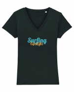 Surfing lifestyle Tricou mânecă scurtă guler V Damă Evoker