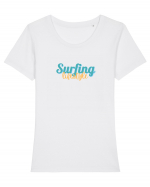 Surfing lifestyle Tricou mânecă scurtă guler larg fitted Damă Expresser