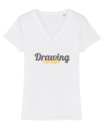 Drawing lifestyle Tricou mânecă scurtă guler V Damă Evoker
