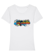 Daydreaming graffiti Tricou mânecă scurtă guler larg fitted Damă Expresser