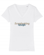 Scrapbooking lifestyle Tricou mânecă scurtă guler V Damă Evoker