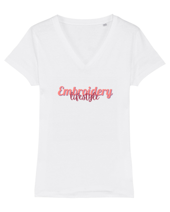 Embroidery lifestyle White
