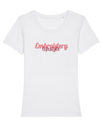 Embroidery lifestyle White