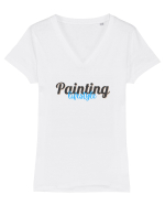 Painting lifestyle Tricou mânecă scurtă guler V Damă Evoker