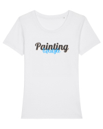 Painting lifestyle Tricou mânecă scurtă guler larg fitted Damă Expresser