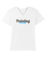 Painting lifestyle Tricou mânecă scurtă guler V Bărbat Presenter