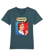 Retro Comic Book  Tricou mânecă scurtă guler V Bărbat Presenter