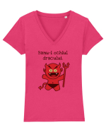 Banu-i ochiul dracului. Tricou mânecă scurtă guler V Damă Evoker