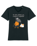 Te-am prins cu cioara vopsita! Tricou mânecă scurtă guler V Bărbat Presenter