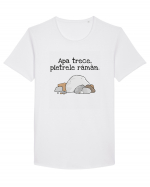 Apa trece pietrele raman. Tricou mânecă scurtă guler larg Bărbat Skater