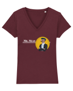 Mr. Mean portrait Tricou mânecă scurtă guler V Damă Evoker