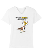 Vrabia malai viseaza! Tricou mânecă scurtă guler V Bărbat Presenter