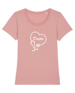 Stetoscop doctor Tricou mânecă scurtă guler larg fitted Damă Expresser