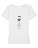Keep calm Tricou mânecă scurtă guler larg fitted Damă Expresser