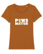 Paws Matter Tricou mânecă scurtă guler larg fitted Damă Expresser