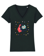 Beauty Tricou mânecă scurtă guler V Damă Evoker