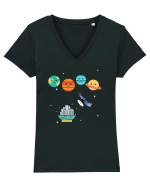 Space Tricou mânecă scurtă guler V Damă Evoker