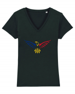 Vultur Tricolor Tricou mânecă scurtă guler V Damă Evoker