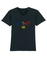 Vultur Tricolor Tricou mânecă scurtă guler V Bărbat Presenter