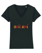 Origami Lover Tricou mânecă scurtă guler V Damă Evoker