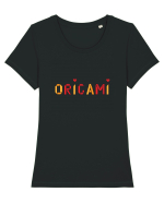 Origami Lover Tricou mânecă scurtă guler larg fitted Damă Expresser