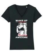 Wake Up And Be F**king Awesome Tricou mânecă scurtă guler V Damă Evoker