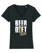 Beer Diet Tricou mânecă scurtă guler V Damă Evoker