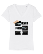 Casetofon Retro  Tricou mânecă scurtă guler V Damă Evoker