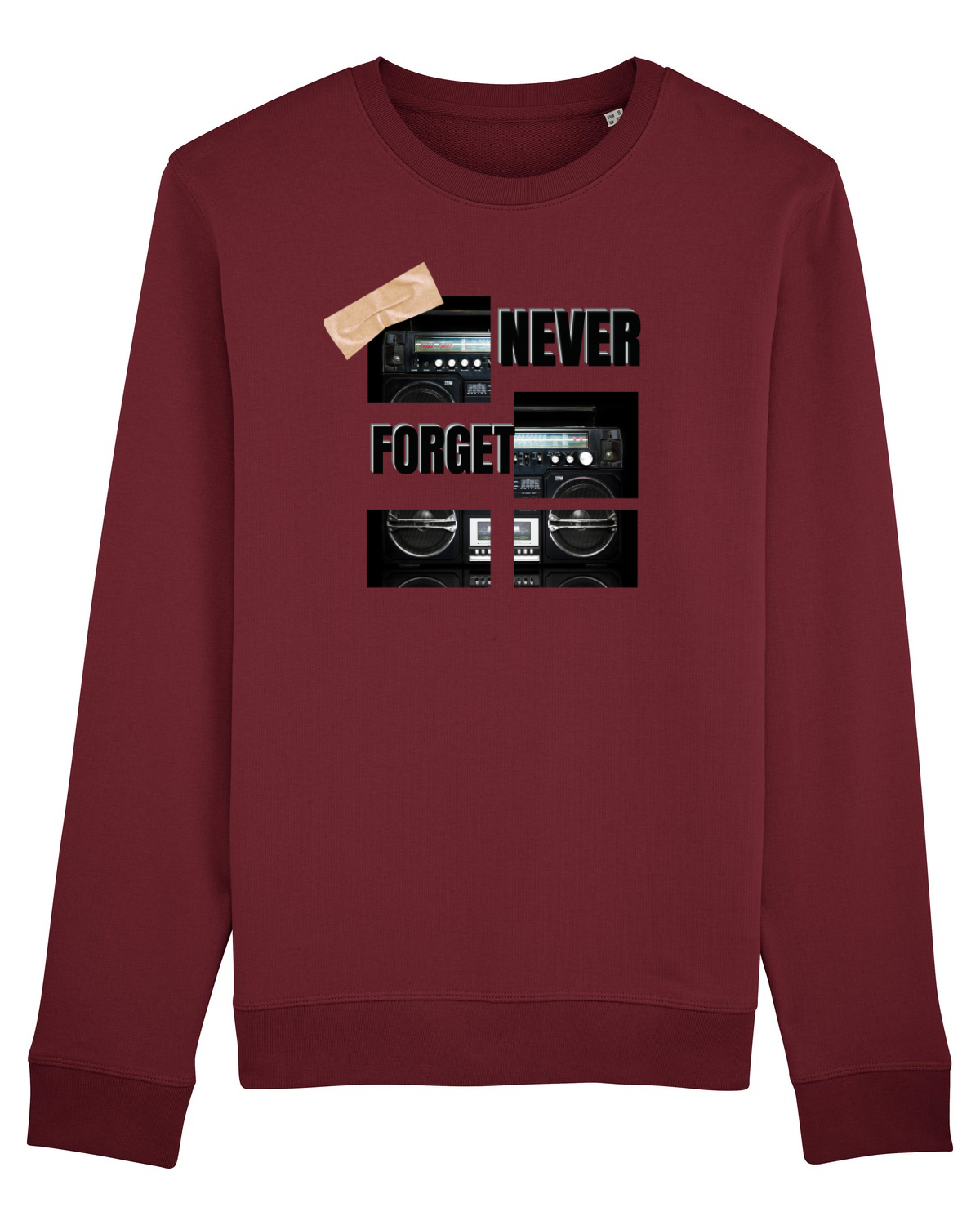 Bluză mânecă lungă Unisex Rise Burgundy