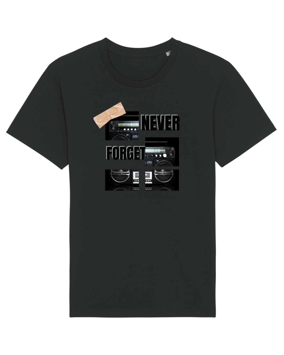 Tricou mânecă scurtă Unisex Rocker Black