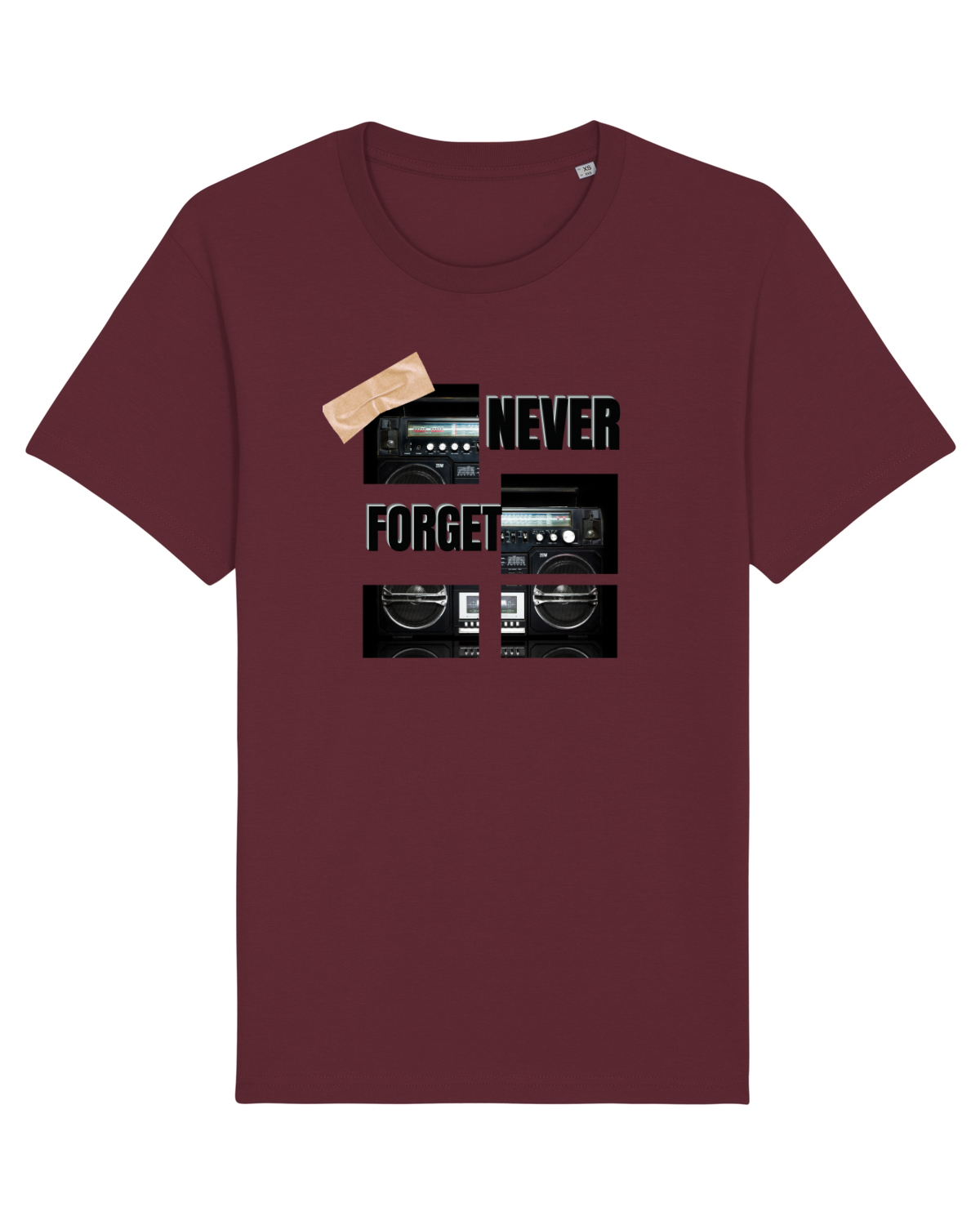 Tricou mânecă scurtă Unisex Rocker Burgundy