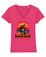 Pew Pew Madafakas Cat Tricou mânecă scurtă guler V Damă Evoker