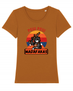 Pew Pew Madafakas Cat Tricou mânecă scurtă guler larg fitted Damă Expresser