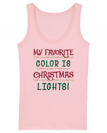 Christmas Lights Cotton Pink