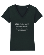 CHOCOLATE Tricou mânecă scurtă guler V Damă Evoker