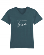 Cea mai bună fiică (alb).  Tricou mânecă scurtă guler V Bărbat Presenter