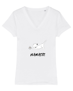 cafea si yoga Tricou mânecă scurtă guler V Damă Evoker