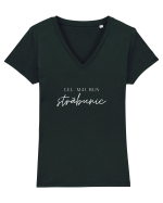 Cel mai bun străbunic (alb)  Tricou mânecă scurtă guler V Damă Evoker