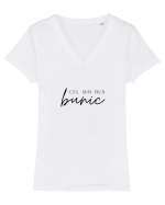 Cel mai bun bunic.  Tricou mânecă scurtă guler V Damă Evoker