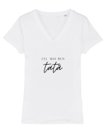 Cel mai bun tată.  Tricou mânecă scurtă guler V Damă Evoker