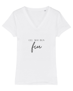 Cel mai bun fiu.  Tricou mânecă scurtă guler V Damă Evoker
