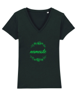 namaste yoga Tricou mânecă scurtă guler V Damă Evoker
