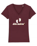 Ăla micu' (picioare de bebeluș)  Tricou mânecă scurtă guler V Damă Evoker