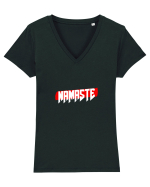 namaste yoga2 Tricou mânecă scurtă guler V Damă Evoker