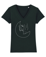 Smoke in circle Tricou mânecă scurtă guler V Damă Evoker