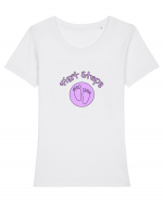 First Steps (pink circle)  Tricou mânecă scurtă guler larg fitted Damă Expresser