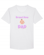 Brand New Dad. (roz, fetiță)  Tricou mânecă scurtă guler larg Bărbat Skater