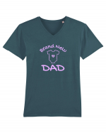 Brand New Dad (roz, fetiță)  Tricou mânecă scurtă guler V Bărbat Presenter