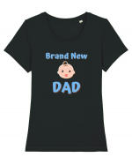 Brand New Dad (albastru, băiat)  Tricou mânecă scurtă guler larg fitted Damă Expresser